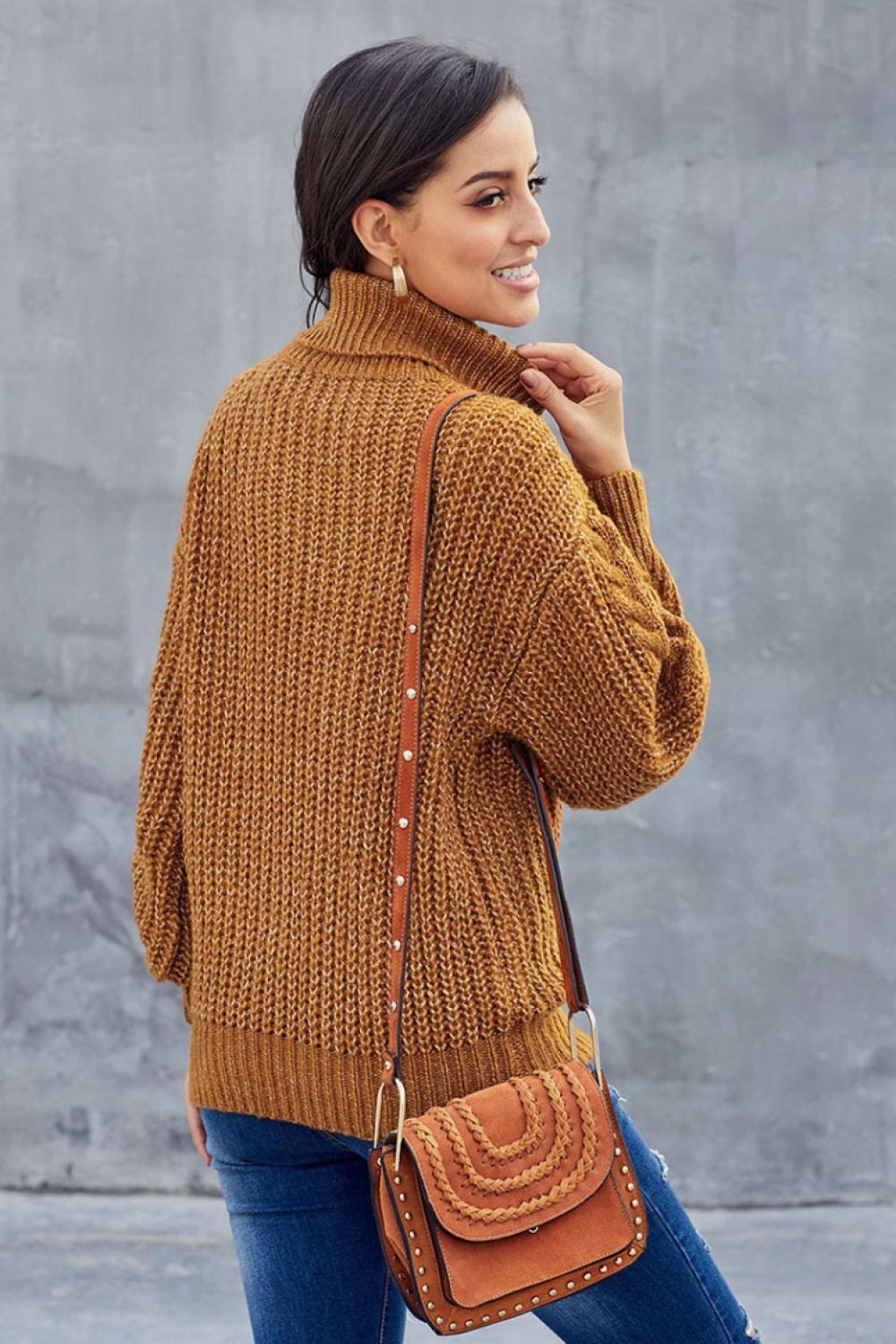 Veronica | Maglione Dolcevita Invernale a Maglia per Donna
