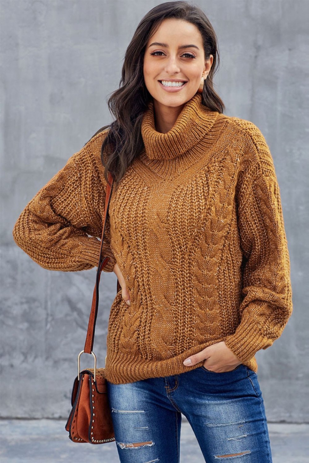 Veronica | Maglione Dolcevita Invernale a Maglia per Donna
