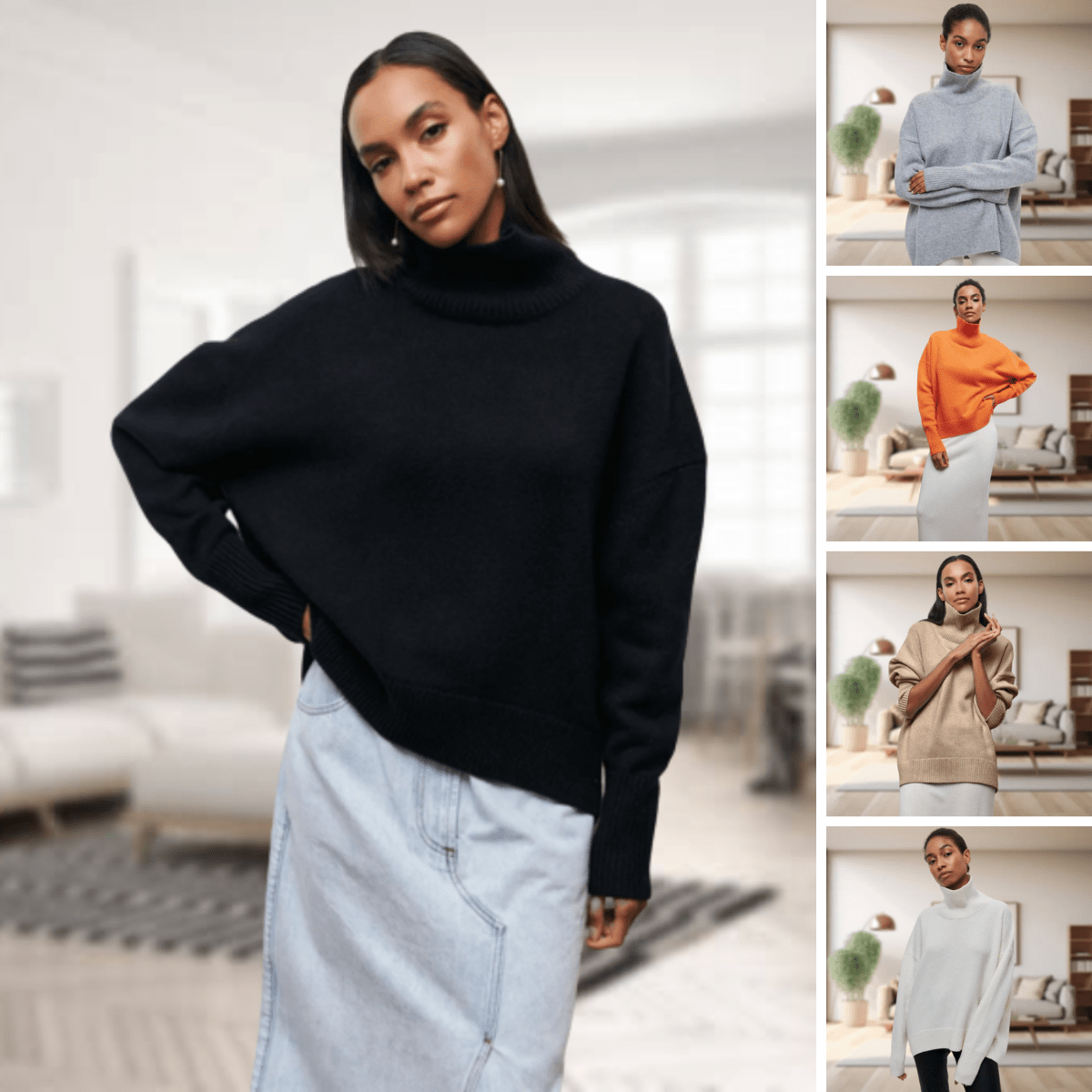 Alessandra | Maglione Dolcevita Donna Pronto per l'Inverno