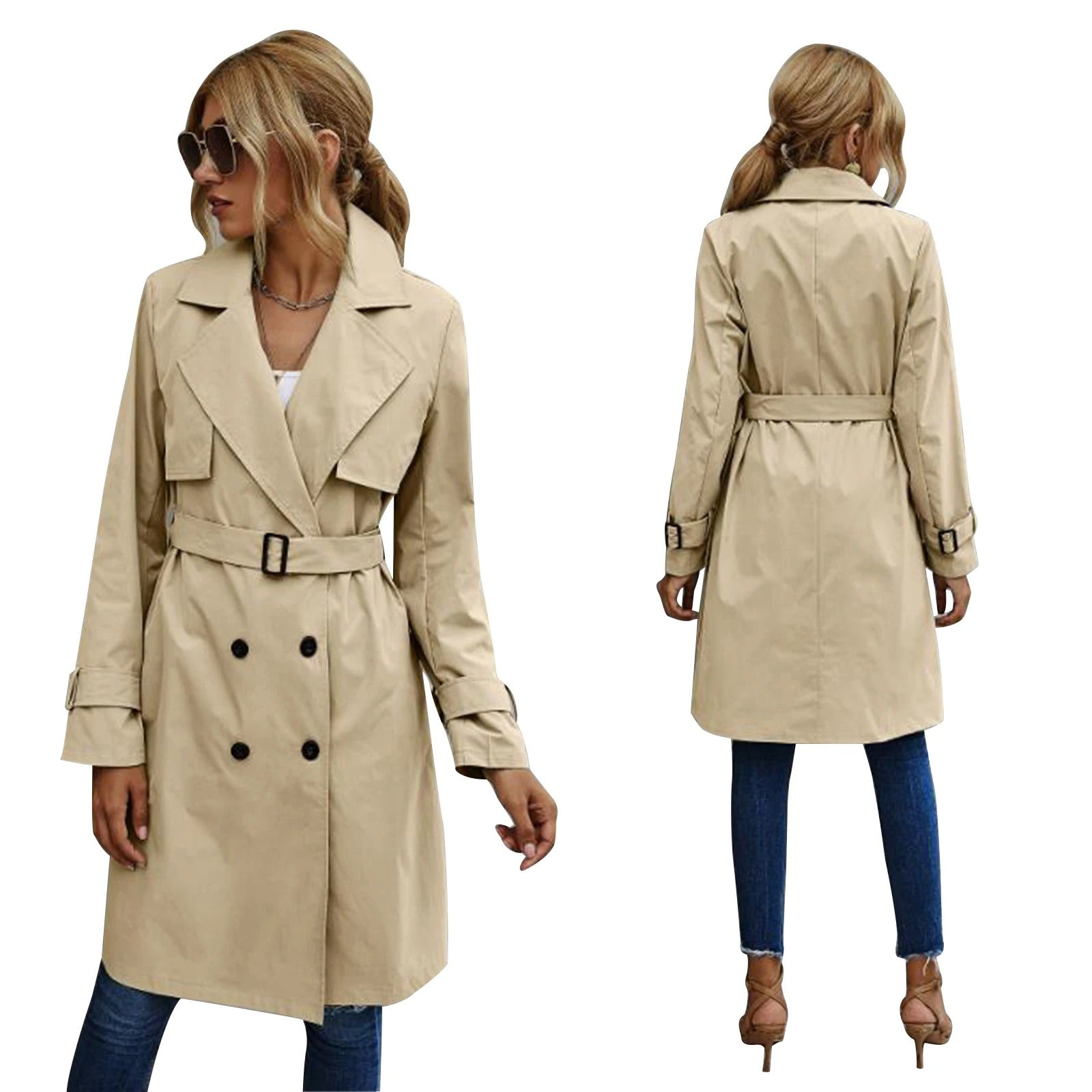 Simi | Trench Lungo al Ginocchio per Donna Casual
