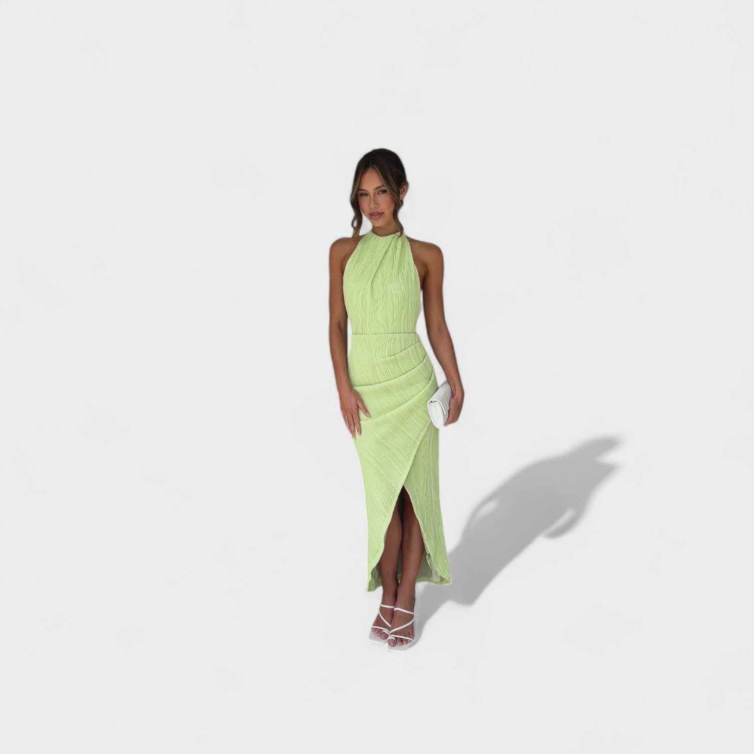 Vestito Lungo Plissettato Elegante per Occasioni Speciali