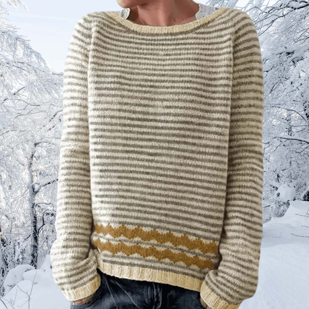 Adriana | Maglione Invernale a Righe in Lana Morbida