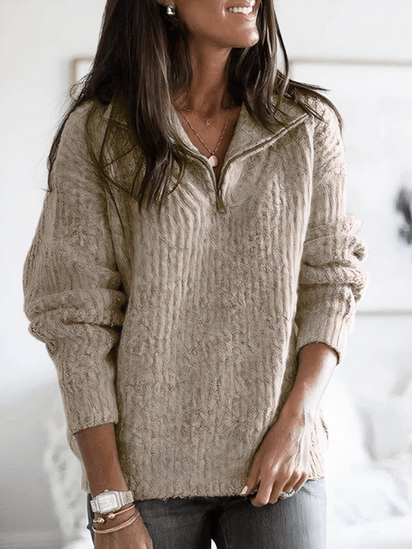 Matilde | Maglione Invernale Donna con Zip a Quarti