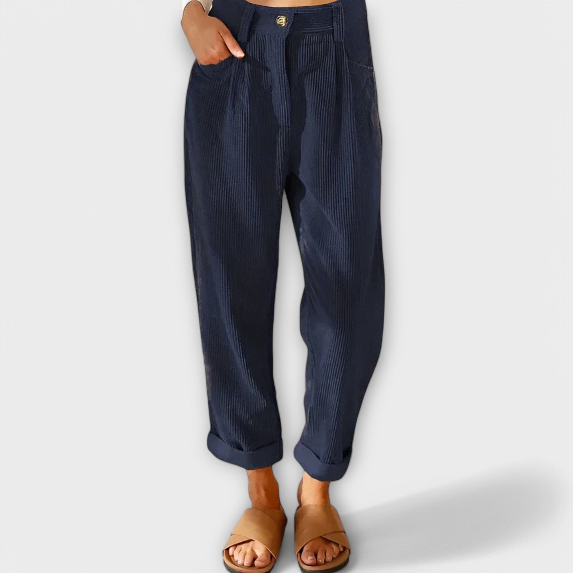 Pantaloni Moderni in Velluto a Coste
