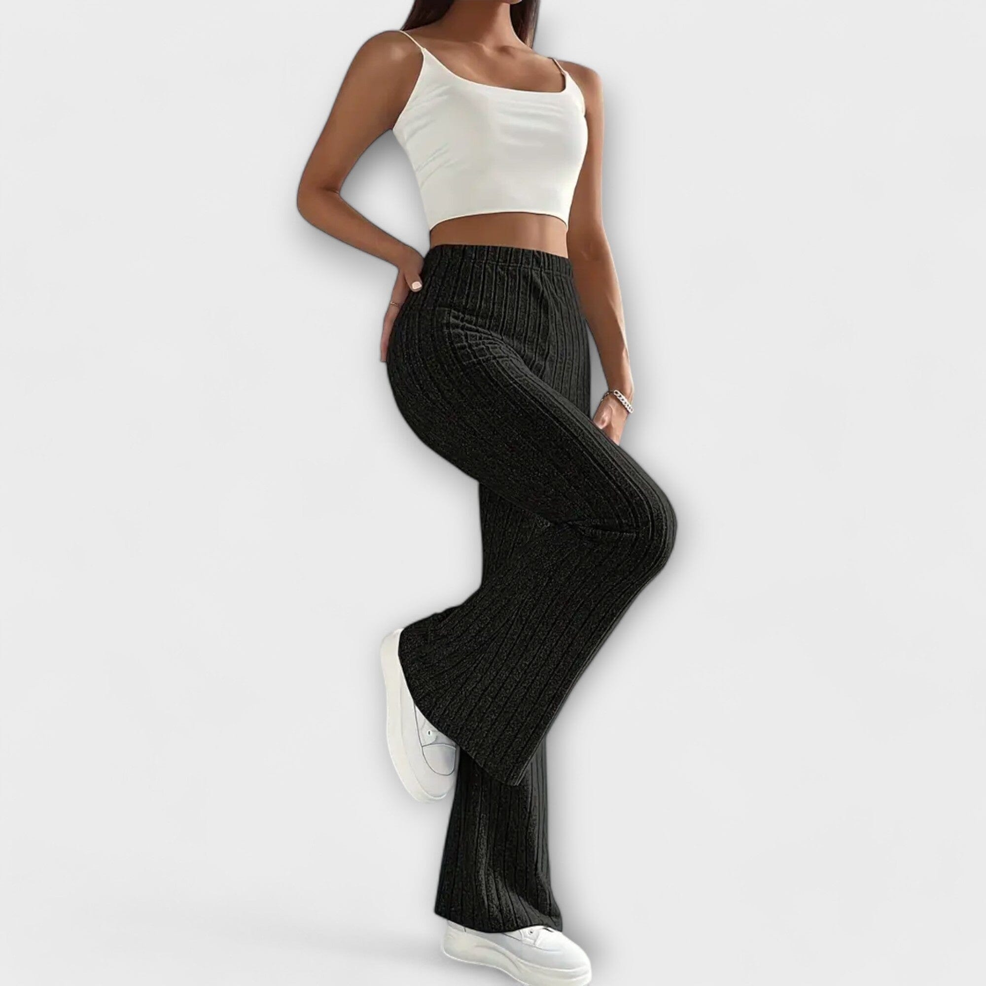 Pantaloni Eleganti a Zampa d'Efetto