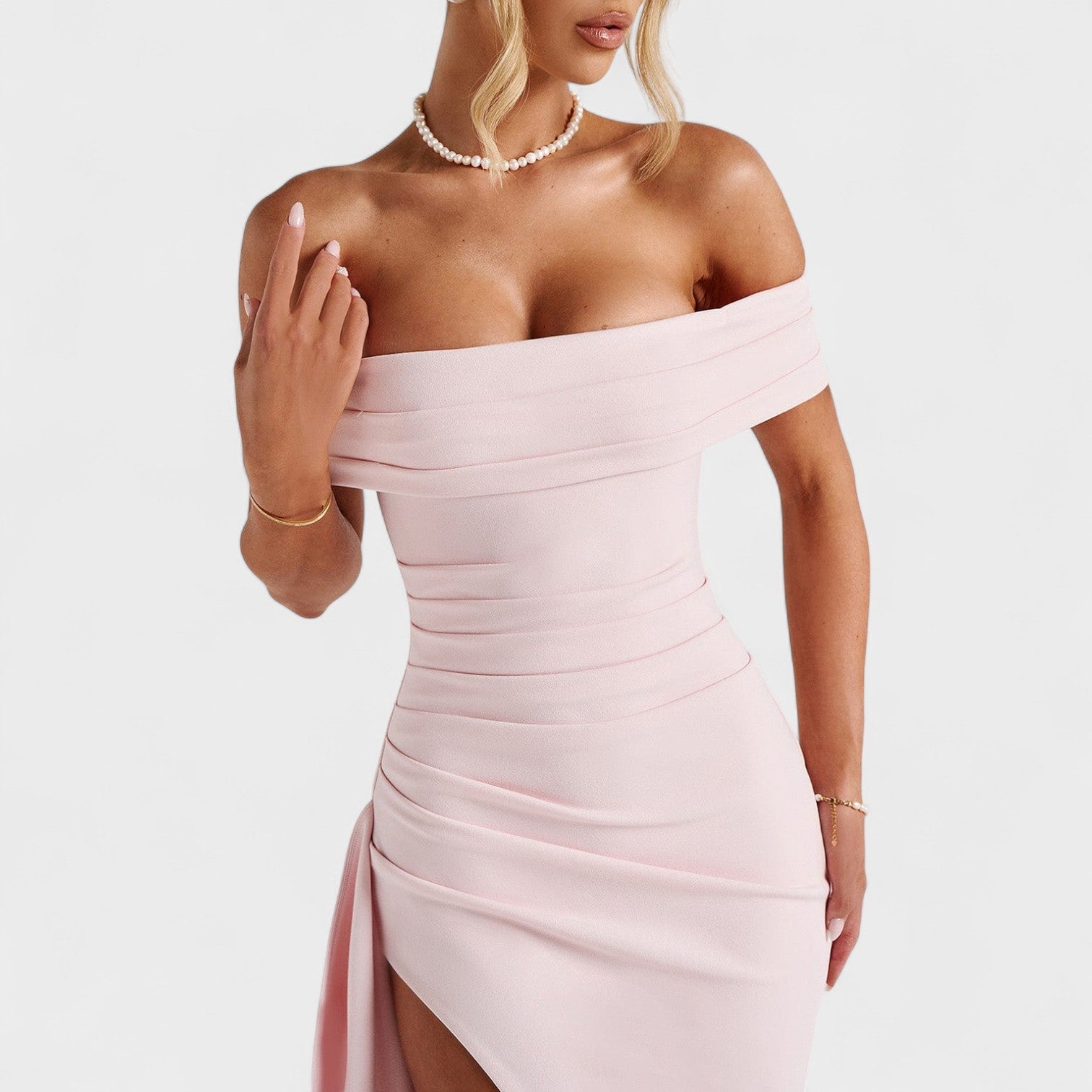 Vestito Lungo Bardot Elegante per Occasioni Speciali