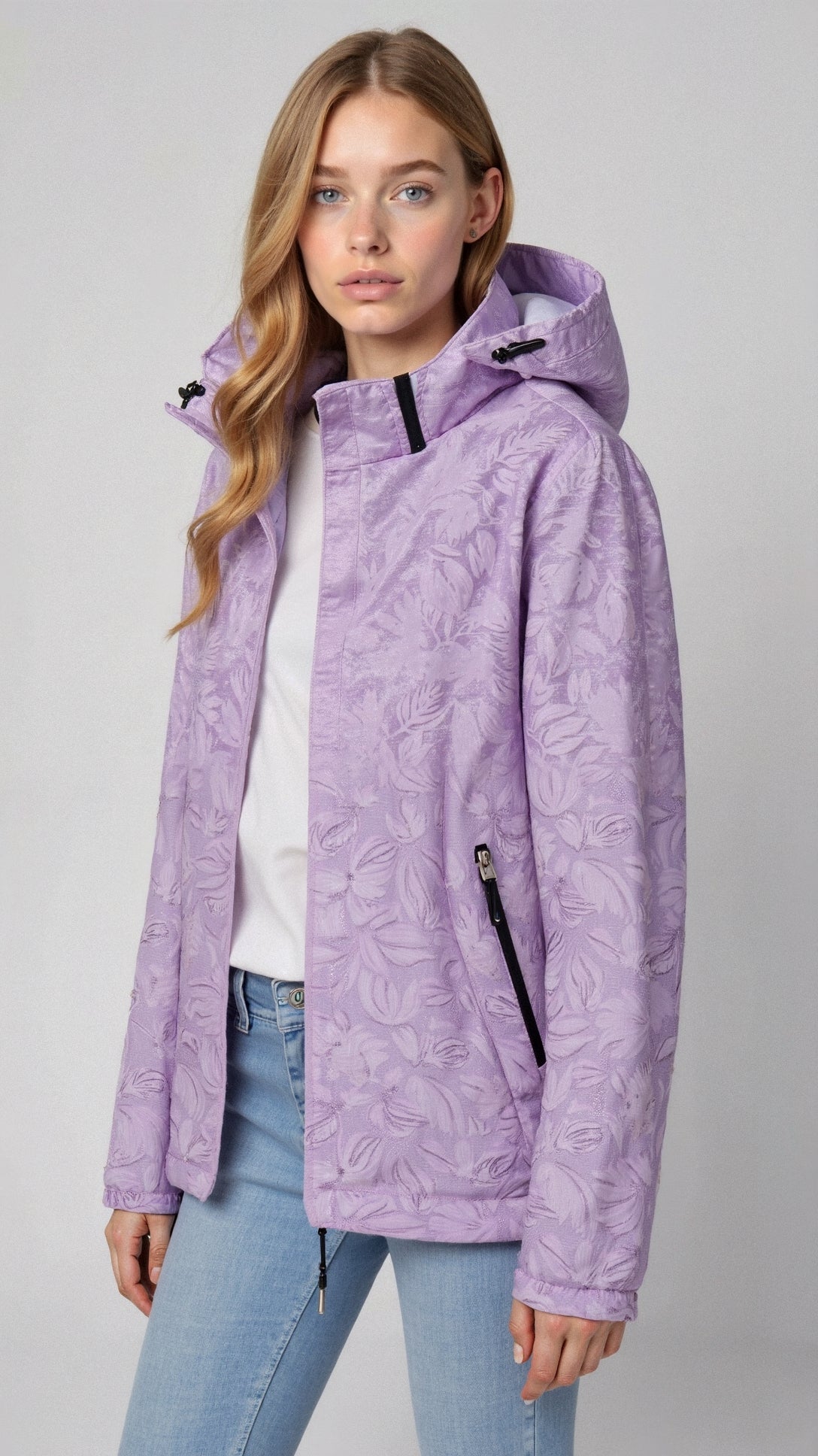 Mira | Impermeabile Stampato con Cappuccio Elegante
