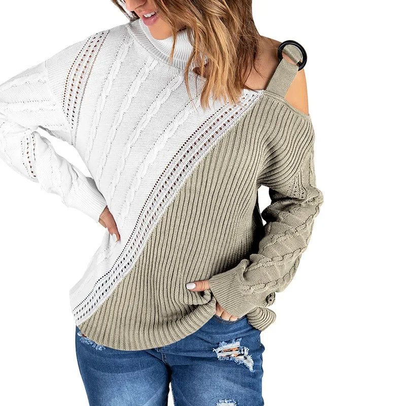 Federica | Maglione Invernale Monospalla con Stampa Leopardo