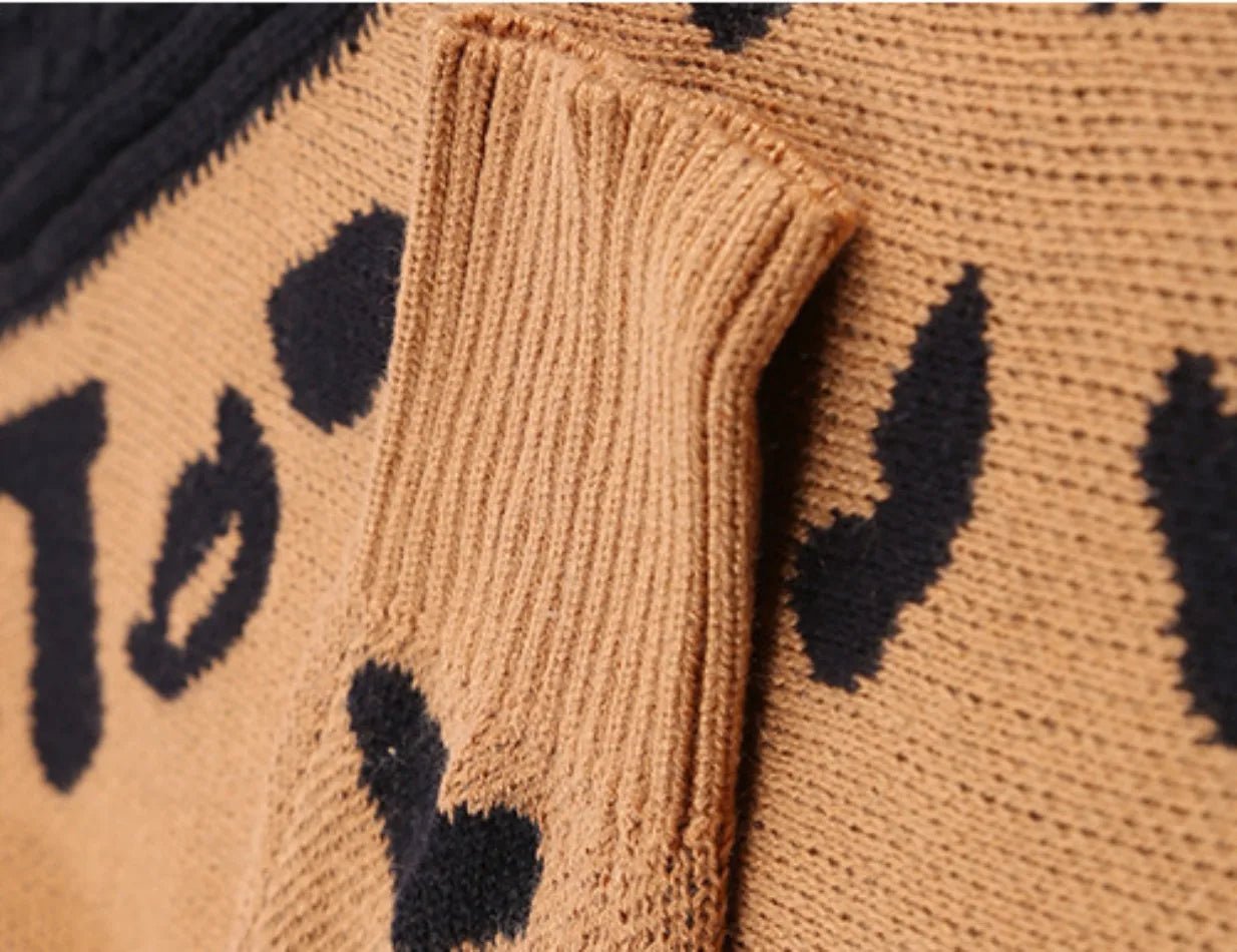 Federica | Maglione Invernale Monospalla con Stampa Leopardo