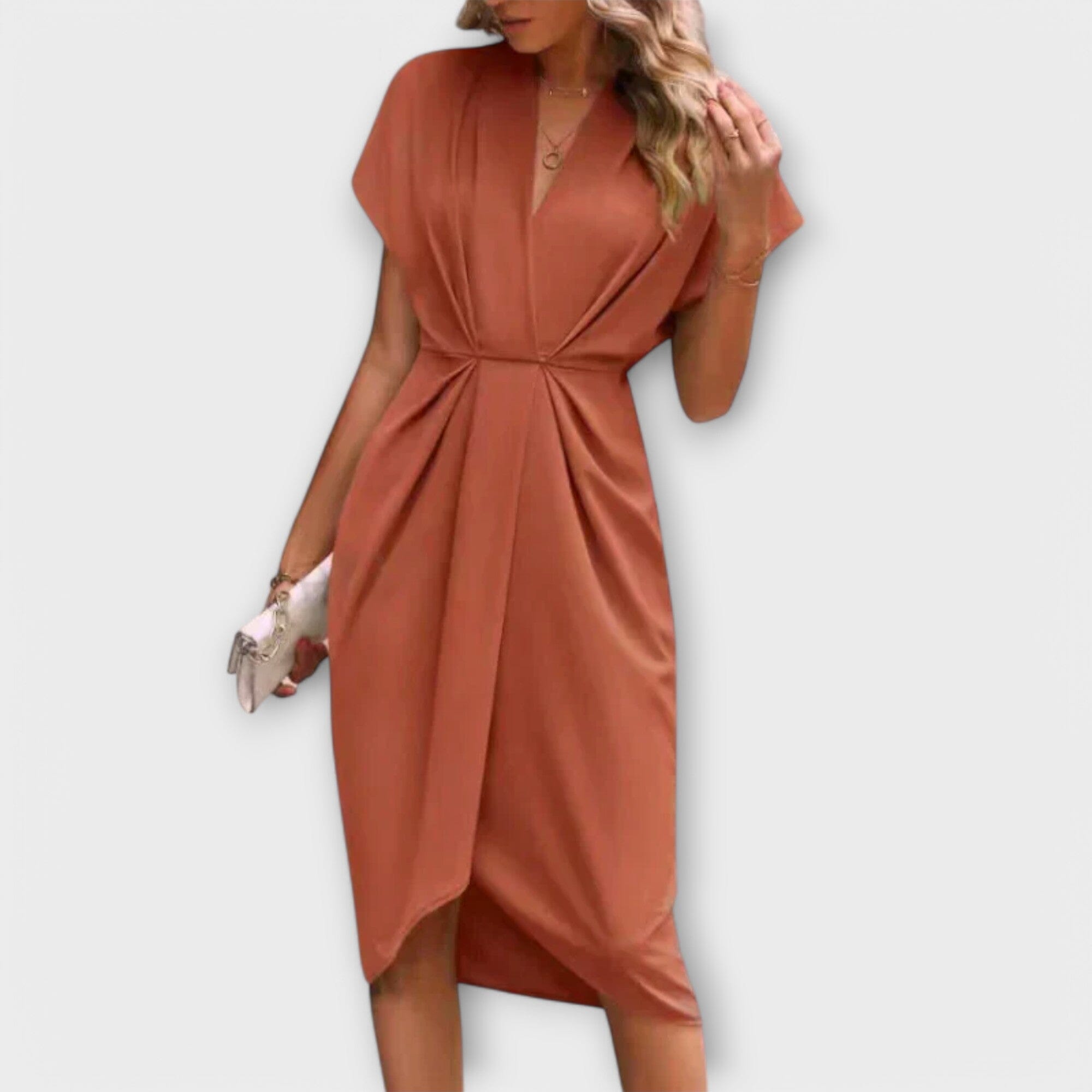 Abito Midi Incrociato Elegante per Donna